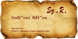 Szücsi Róza névjegykártya